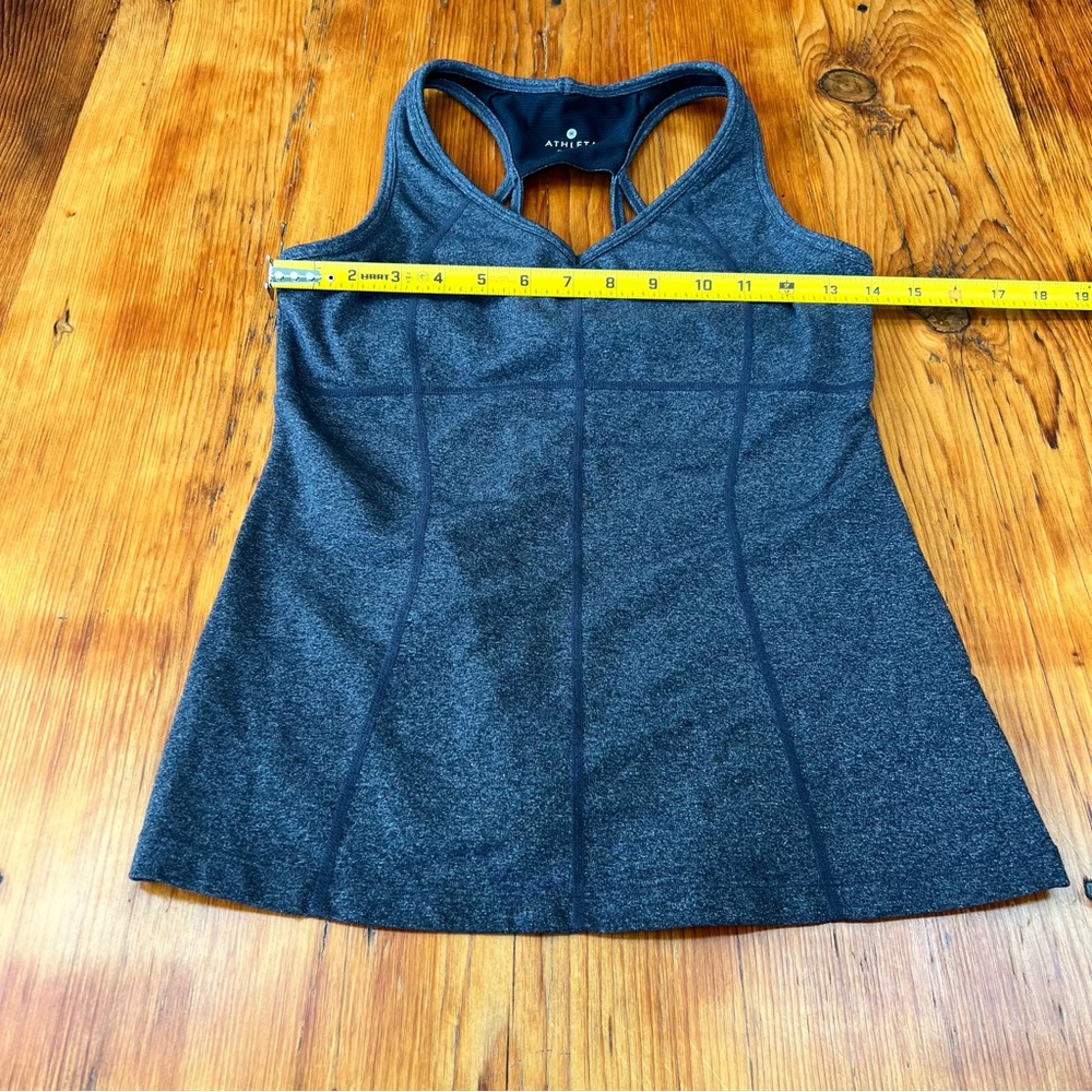 Athleta Equator Racerback Tank Top Sz S Gray Shelf Bra Lycra Sporty EUC or NWOT - Picture 9 of 9